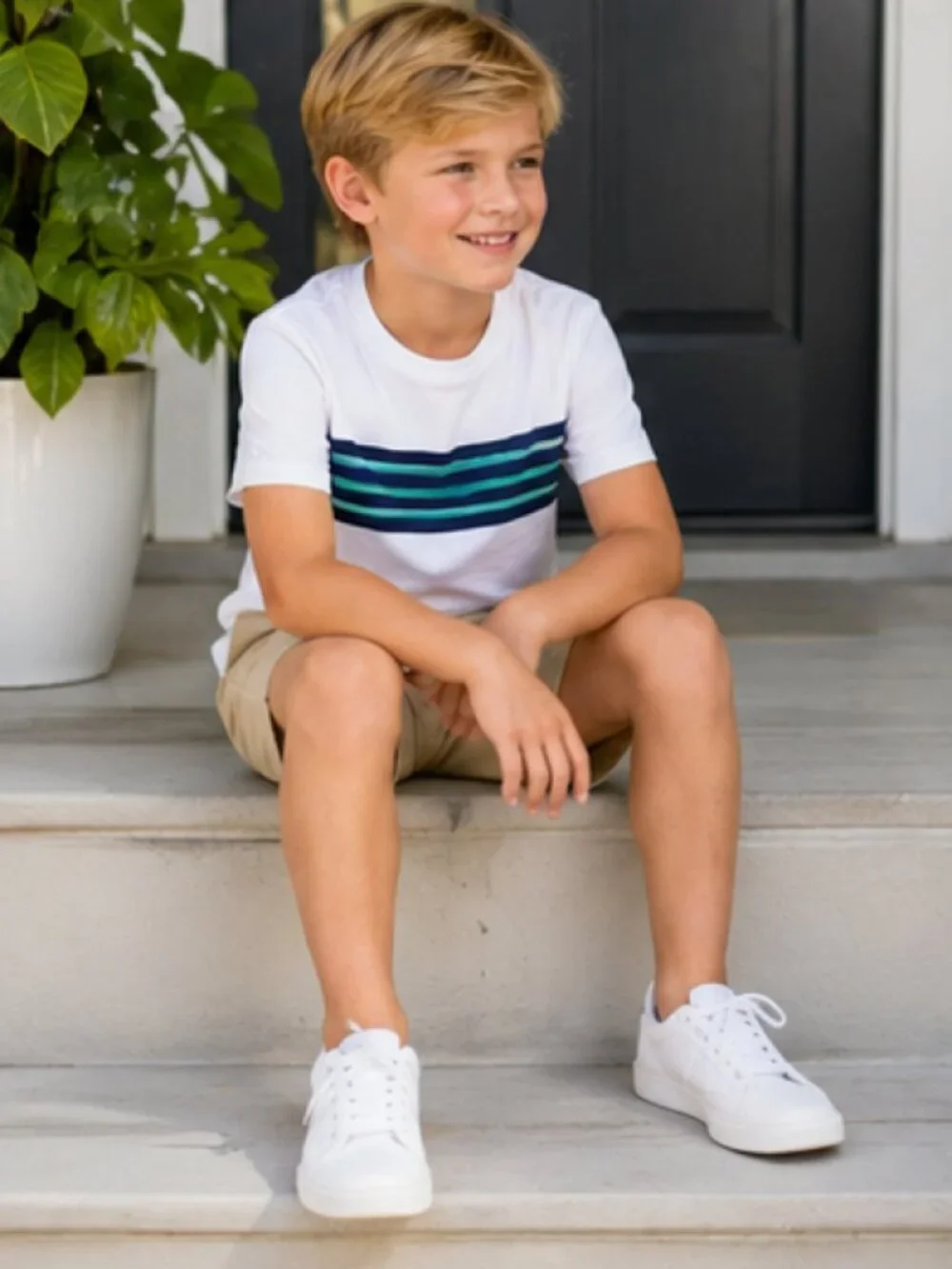 OshKosh - Boys Size 8 Khaki Shorts Adjustable Waist Casual Chino